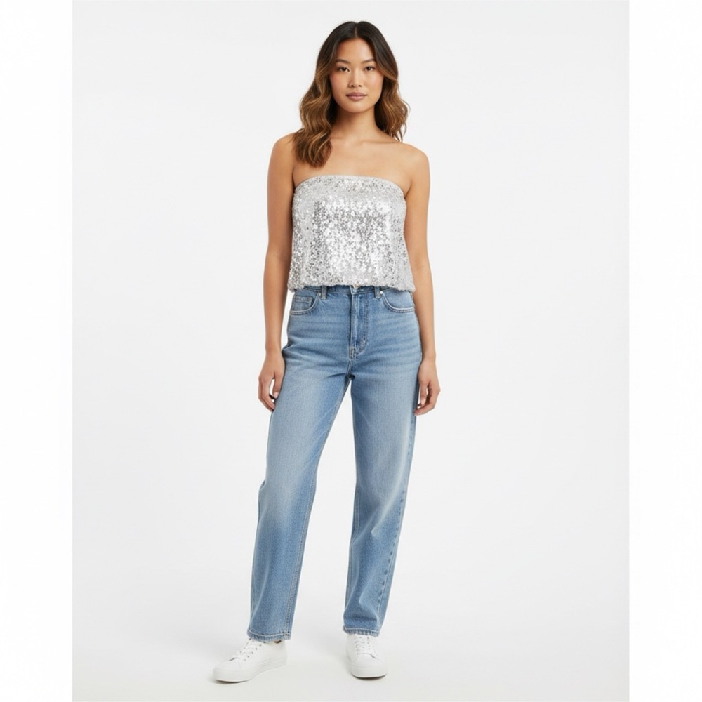 ASOS champagne Sequin Tube Top